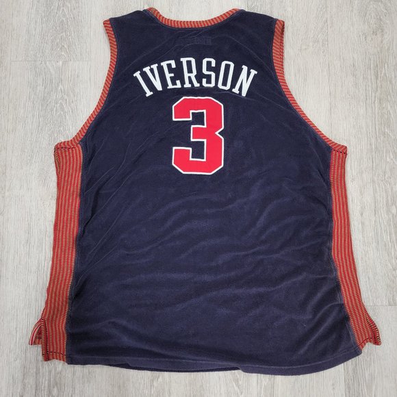 VTG Reebok Hardwood Classics D'Funkd 1948-49 Iverson #3 Syracuse Nats Jersey XXL - Picture 5 of 6